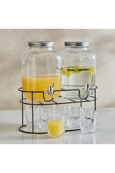 Home Box Coolers 9-Piece Glass Dispenser Set