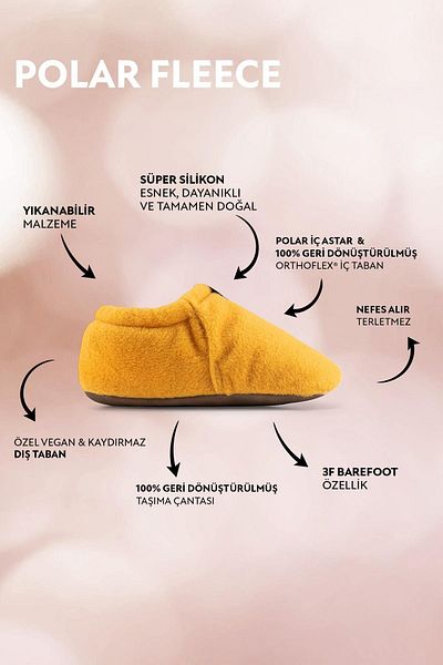 HOPFRÖG Polar Fleece Yellow Fleece Barefoot Booties (Gift Set)