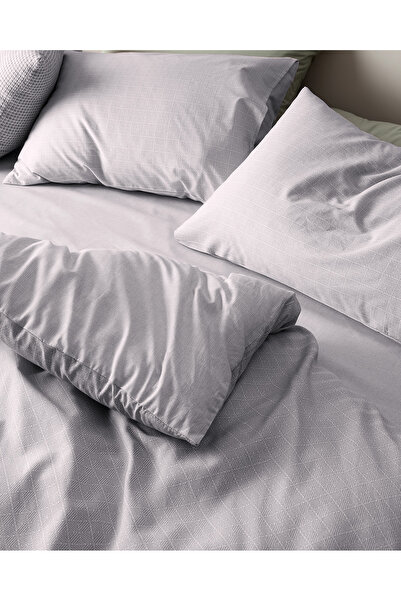 Madame Coco Odette Single 100% Cotton Ranforce Printed Bedding Set - Gray