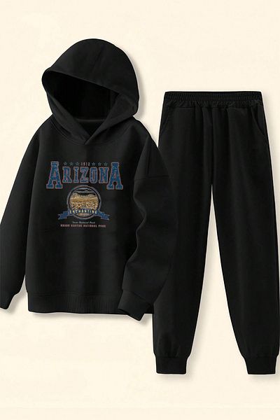 uyguntarz Arizona Printed Men's - Girls Comfortable Tracksuit Set
