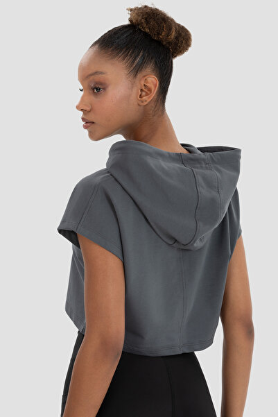 Superstacy Hanorac crop cu glugă și mânecă scurtă Alice