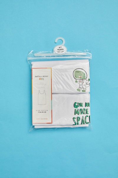 Katia&Bony حزمة من 2 قميص داخلي More Space Boys أبيض/أبيض