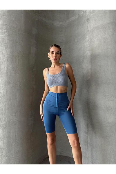 mydukkan.co Colanți motocicliști albaștri - Recuperare cu detaliu corset