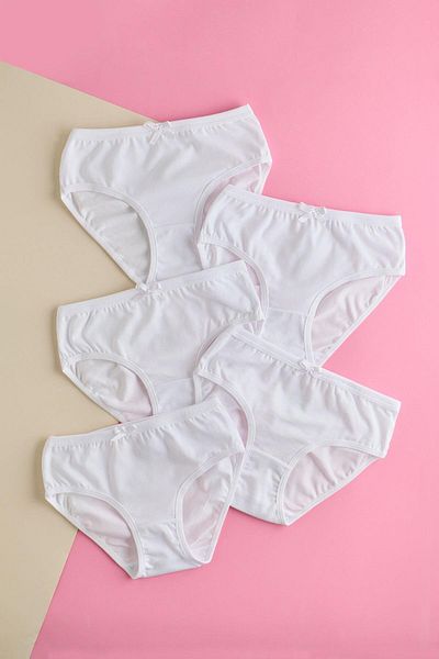 Katia&Bony White 5-pack Girl's Bow Slip Panties