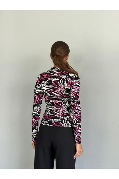 mydukkan.co Μπλούζα Fisherman με σχέδιο Pink Marbled