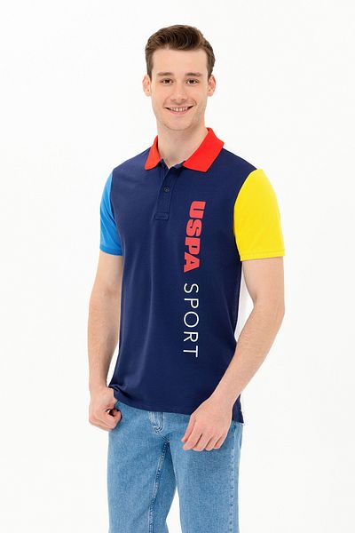 U.S. Polo Assn. Tricou pentru bărbați cu gât polo bleumarin - 50263442 -VR033