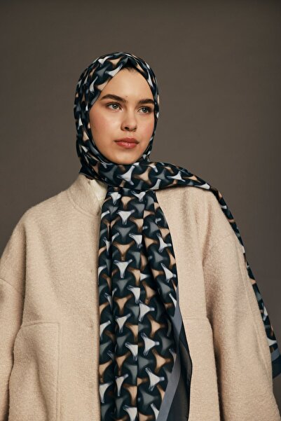 Modakaşmir Τρισδιάστατο μαντήλι με κοίλο σχέδιο από μετάξι Μεδίνας