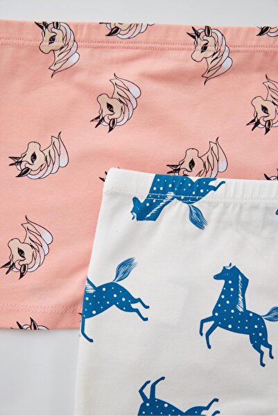 Katia&Bony Pack of 2 Unicorn Girls Boxer Ecru/Pink