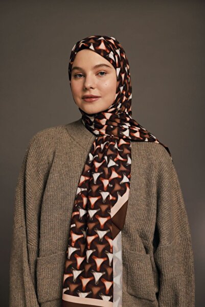 Modakaşmir Eșarfă 3D cu model concav șal din mătase din Medina