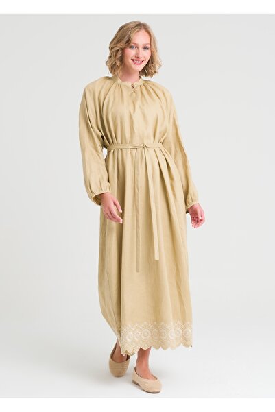 Armağan Nakışlı Keten Elbise