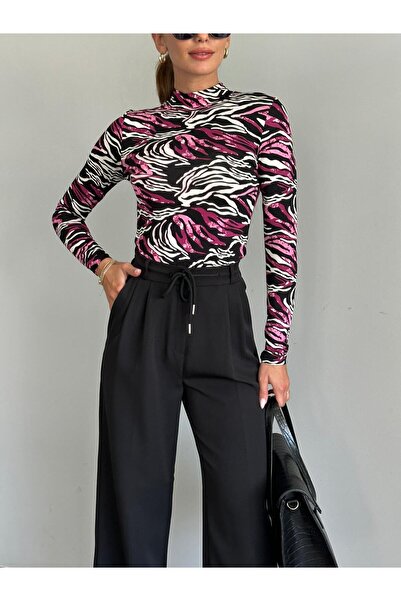 mydukkan.co Patterned Fisherman Blouse Pink Marbled