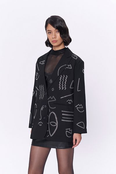 Quzu Μπουφάν Blazer - Stone Detailed