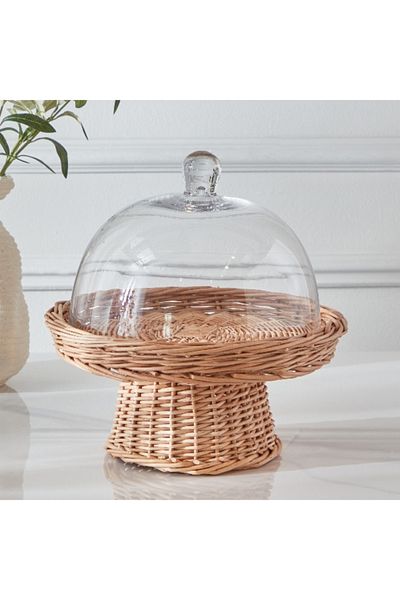 Home Box Minimalist 2-Piece Glass Cake Dome Set