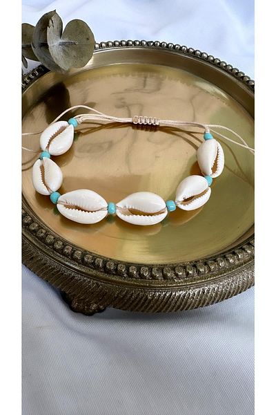 Jerie Adjustable Anklet with Shell Color Detail
