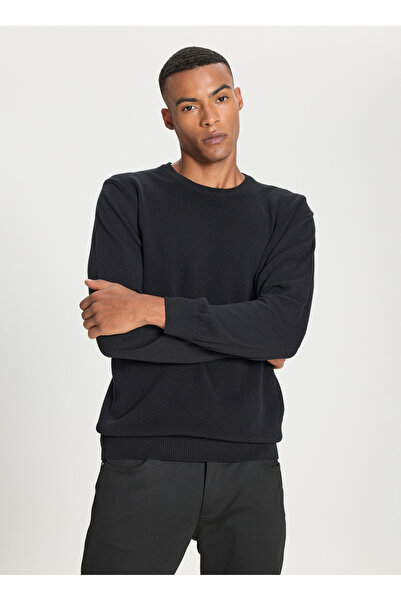 ALTINYILDIZ CLASSICS Hanorac pentru bărbați Sixstars Classics Crew Neck Standard negru ACE492510286_TRIKO CREWNECK