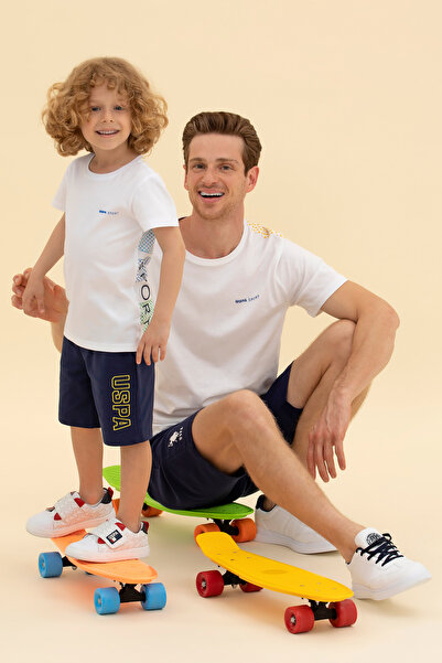 U.S. Polo Assn. Çocuk Beyaz Bisiklet Yaka Tişört 50263319-VR013