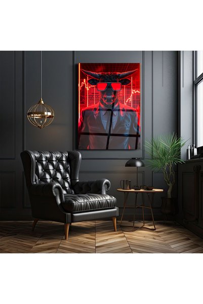 Generic Brand Tablou Neon Taur - Decor de perete - Decor de birou - Tablou de...