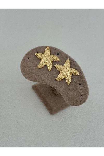 Jerie Starfish Pattern - Gold Dotted Earrings