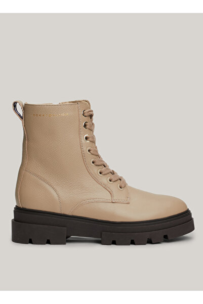 Tommy Hilfiger Deri Gri Kadın Bot FW0FW08160AEG