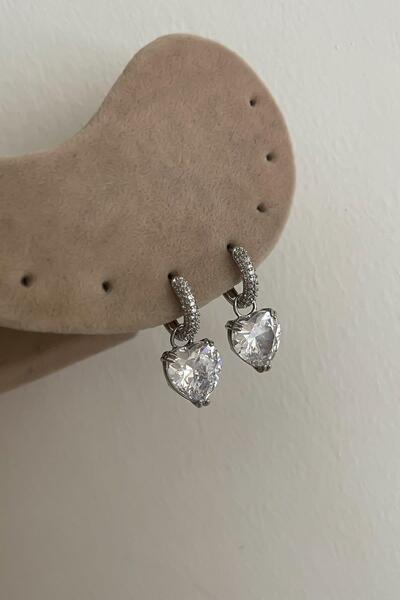 Jerie Special Series Silver Zircon Stone Non-Tarnishing Heart Pendant Trend E...