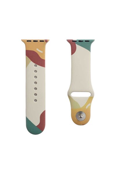 Fibaks Apple Watch 41/40/38 Mm Series 11/10/9/8/7/6/5/4/3/se Kordon Kayış Strap Renkli Kaliteli Silikon