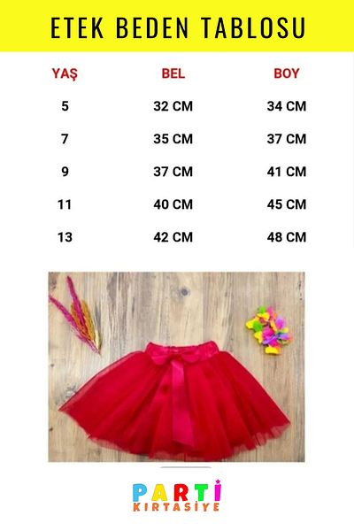 Parti Selesi 23 April Red Tutu Skirt 29 October Tutu Skirt Tutu Skirt for Special Shows - Red Tutu Skirt
