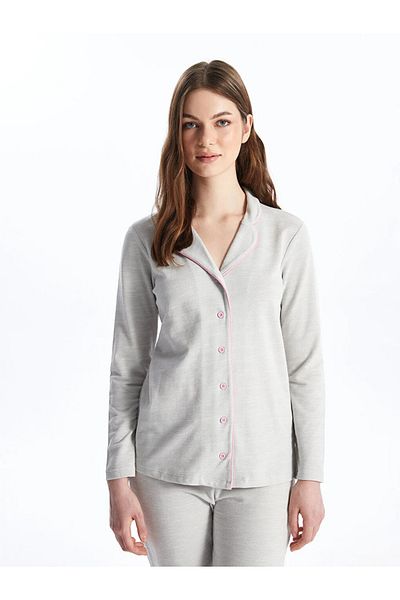 LC Waikiki Set de pijamale pentru femei LCW DREAM, cu guler de cămașă, cu mânecă lungă