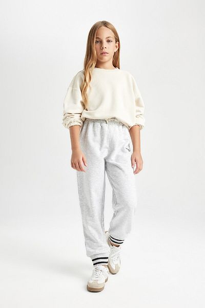 DeFacto Girl's Printed Jogger Sweatpants - Elastic Waist Leg D3205A824Wn