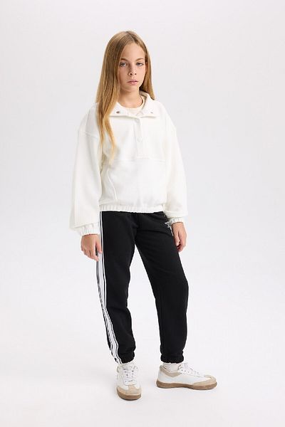 DeFacto Μαύρο Jogger Sweatpants - Κορίτσια, Ελαστική μέση, εμπριμέ D6567A824AU