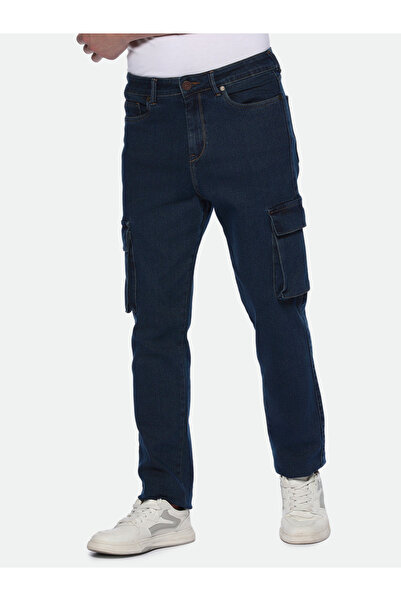 Dennis Lingo By Styli Orta Bel Düz Kesim Kargo Yıkanmış Kot Pantolon