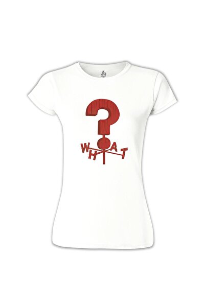 Lord T-Shirt Esrarengiz Kasaba - What? Beyaz Kadın Tshirt