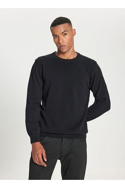 ALTINYILDIZ CLASSICS Hanorac pentru bărbați Sixstars Classics Crew Neck Standard negru ACE492510286_TRIKO CREWNECK