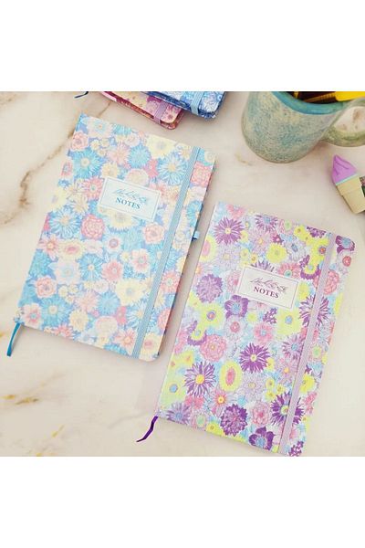 EyER Shoping A5-02 Bloc de note cu model de flori în dungi violet - 80yp