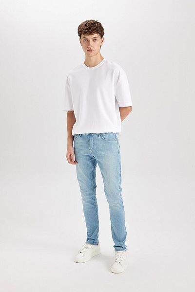 DeFacto Carlo Skinny Fit Extra Slim Fit Κανονική μέση Παντελόνι Jean Extra Slim Leg D0025ax24au