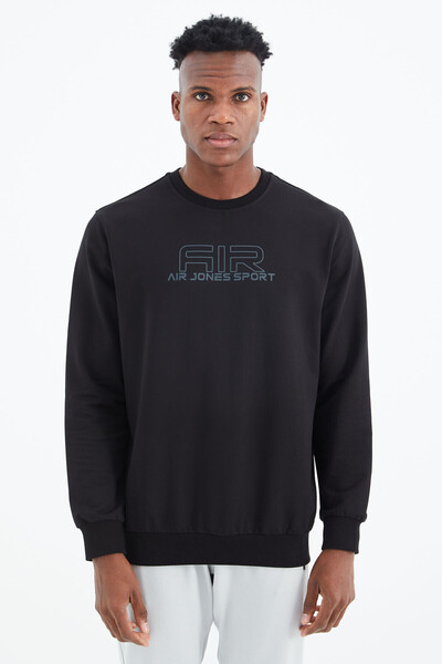 AIR JONES Hanorac pentru bărbați Willy Black Fit Standard - 88307