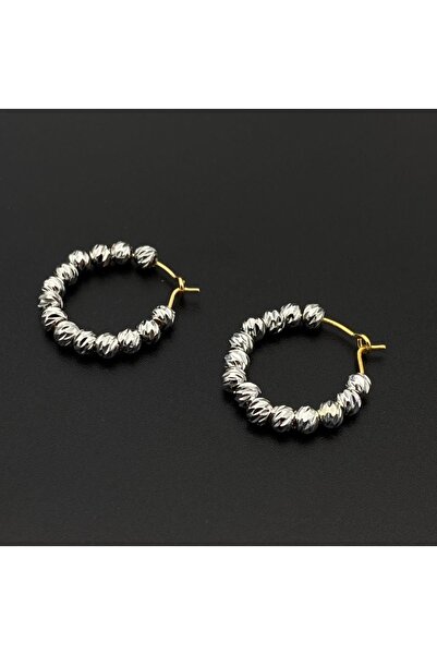 Jerie Dorika Seri Gold Tasarım Halka Küpe Pirinç Kaplama Küpe