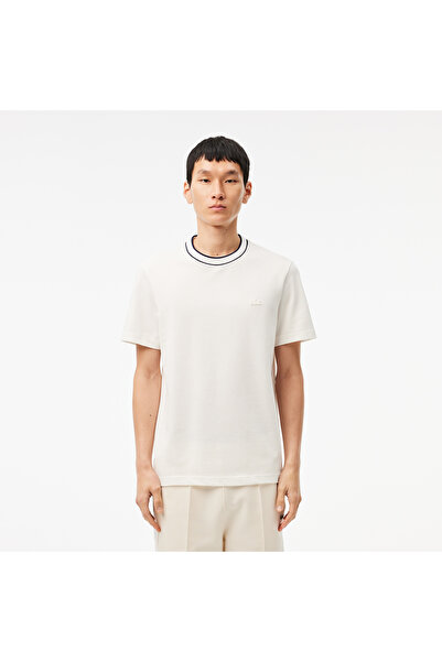 Lacoste Erkek Regular Fit Bisiklet Yaka Beyaz T-Shirt