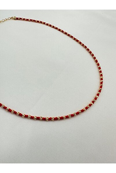 Jerie Gold Dorica Colorful Bead Necklace with Heel Detail