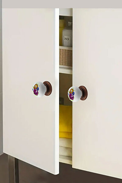 Badem10 Eymen Polymer Button Handle Flower Antique Copper Furniture Kitchen Drawer Cabinet Handle Handle Handles 10 Pieces