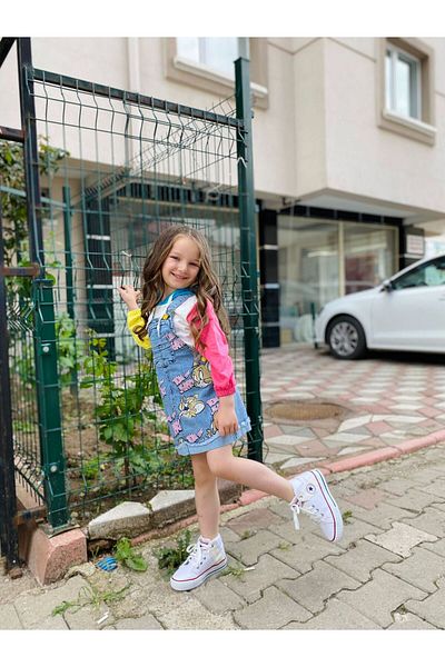 Minigimin Cicileri Cicis of My Mini TVJ-Tom and Jerry Printed jumpsuit salopet 2-piece set - Light Blue