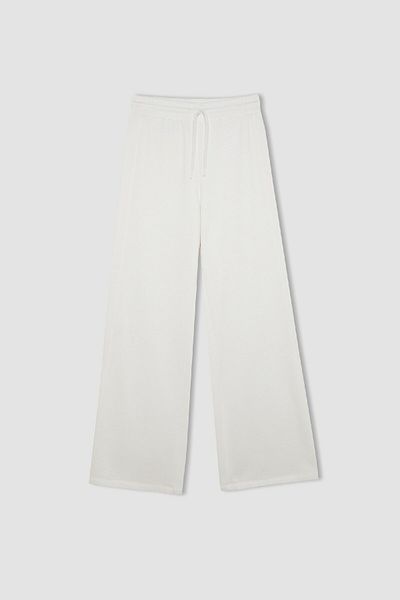 DeFacto Spodnie dresowe Standard Fit Thick Jogger Basic z prostym stanem i szeroką nogawką, z gumką, o długim fasonie D6274Ax24Au