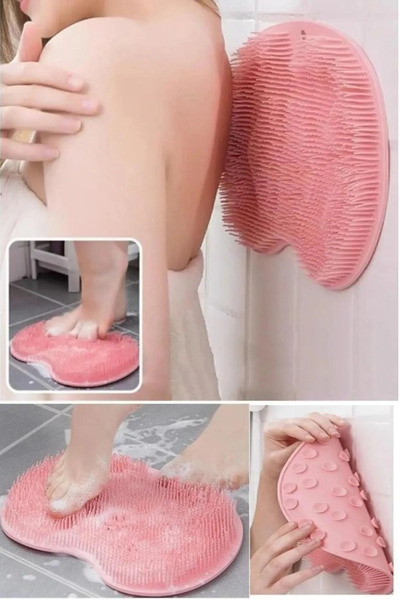 aks kozmetik Vantuzlu Silikon Banyo Fırçası Ayak Masaj Pedi Sırt Kesesi Vücut...