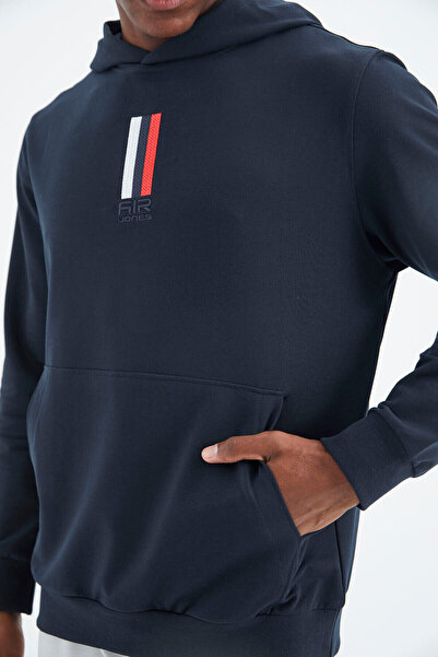 AIR JONES Φούτερ Harvey Navy Blue Hooded - 88309