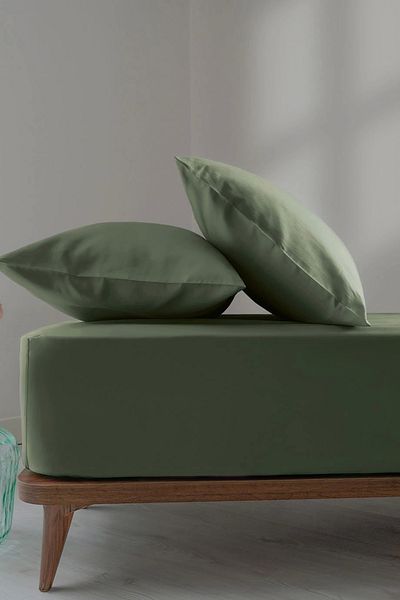 İssimo Home Simply Forest Green 210 Tc (83 WIRE) Cotton Satin Fitted Set 160*200/50*70