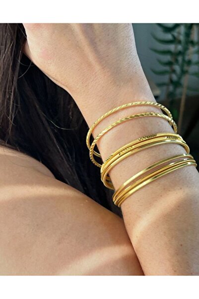 Hatko Kuyumculuk 14 AYAR ALTIN KAPLAMA GÜMÜŞ AJDA BİLEZİK