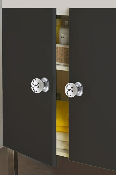 Badem10 Sude Polymer Button Handle Star Black Chrome Furniture Kitchen Drawer Cabinet Handle Handle Handles 5Pcs