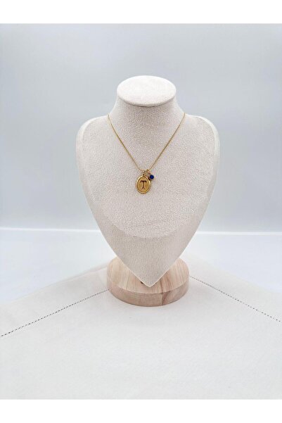 Jerie Gold T Harf Vintage Çelik Kolye