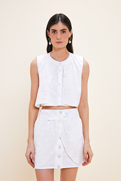 Love My Body Moda Tutkusu Kolsuz Brode Bluz