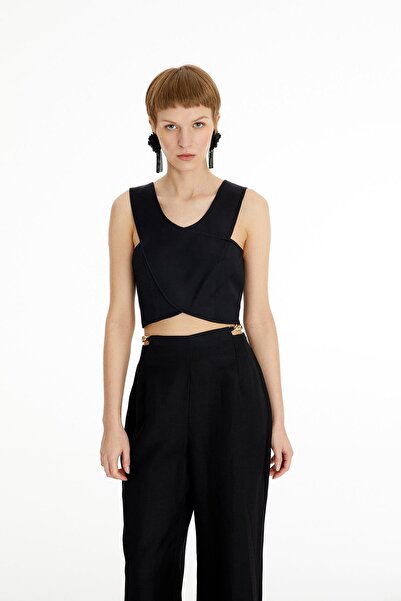 rue Black Crop Bustier - Strappy