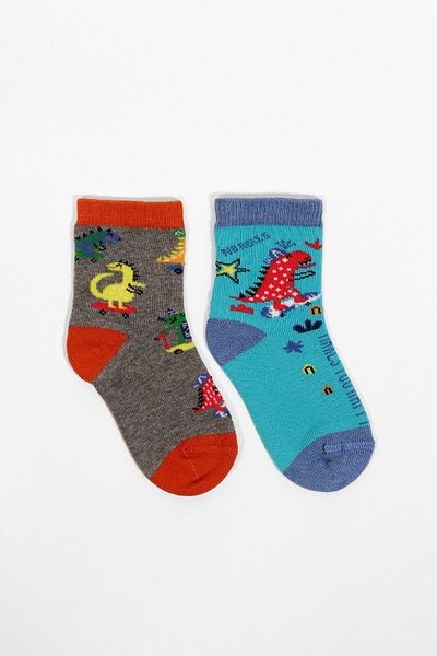 Katia&Bony Pack of 2 Dino Patterned Baby Socks